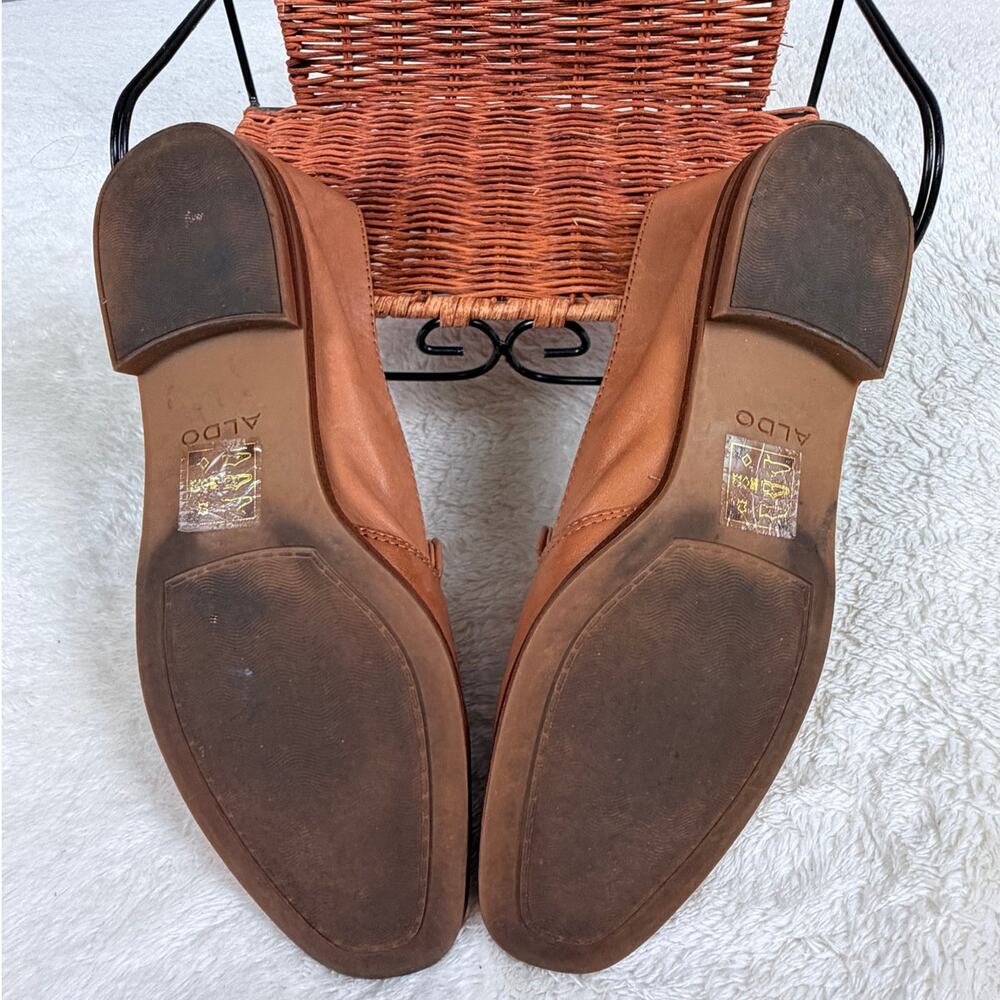 ALDO Veadith 2.0 Leather Loafers Women's 6.5 Tan Cognac Slip On Flats - Picture 9 of 10